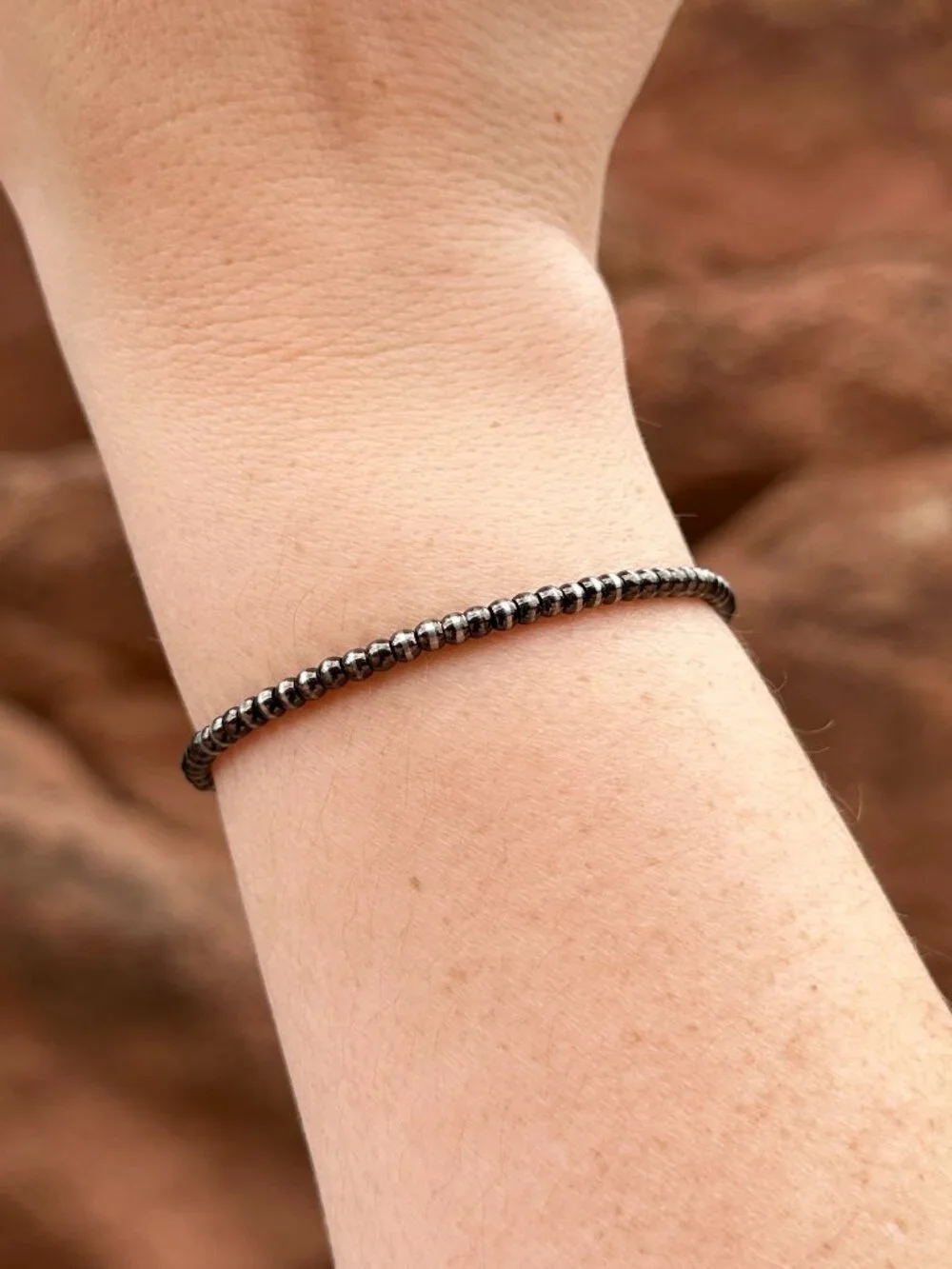 Handmade 3mm Brushed Steel Western Pearl Bracelet